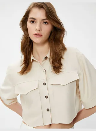 Viscose Pocket Crop Shirt