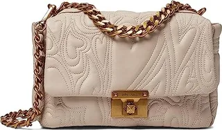 Blue by Betsey Johnson Groovy Hearts Flap Crossbody (Oat) Handbags