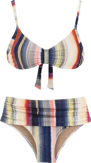 Anne stripe-print bikini set