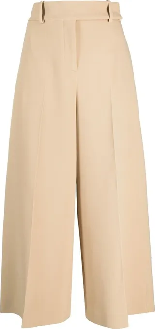 Wide-Cropped Leg Trousers