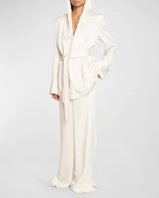 Satin Wide-Leg Trousers