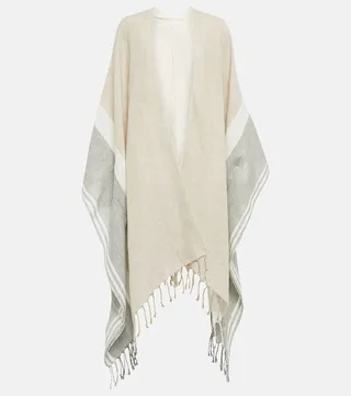 Striped linen cape