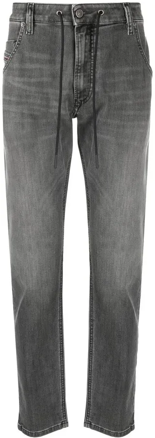 Drawstring-Waist Tapered Jeans
