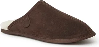 Dearfoams Men's Fireside By Dearfoams Warwick Genuine Shearling Scuff Slippers