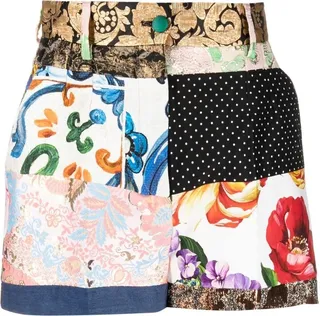 Patchwork-Print Shorts