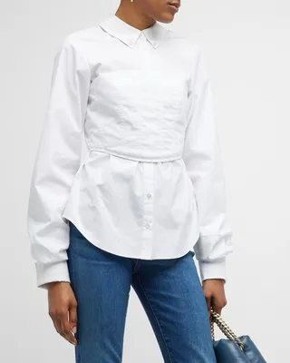 Keora Layered Bustier Button-Front Top