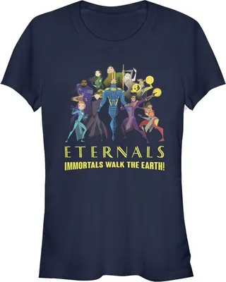 Junior's Marvel Eternals Immortals Walk the Earth T-Shirt - Navy Blue - 2X Large