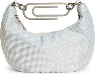 Paper Clip Embellished Hobo Bag