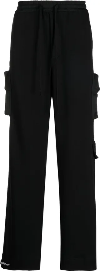 Wide-Leg Cargo Track Pants