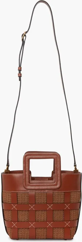 Tan Raffia Mini Shirley Bag