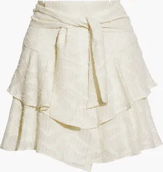 Rakley ruffled fil coupé chiffon mini skirt