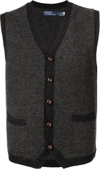Herringbone-Knit Sleeveless Vest