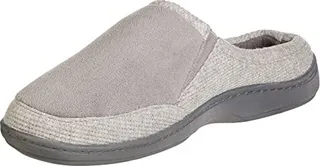isotoner Men's Microterry and Waffle Travis Slip-On Hoodback Slipper