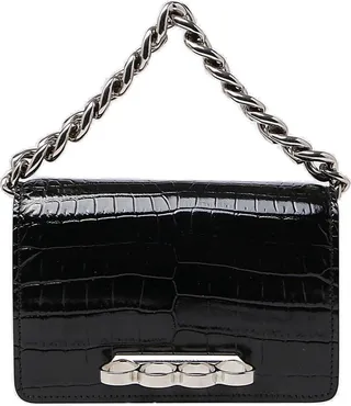 Alexander McQueen Embossed Four Ring Shoulder Bag