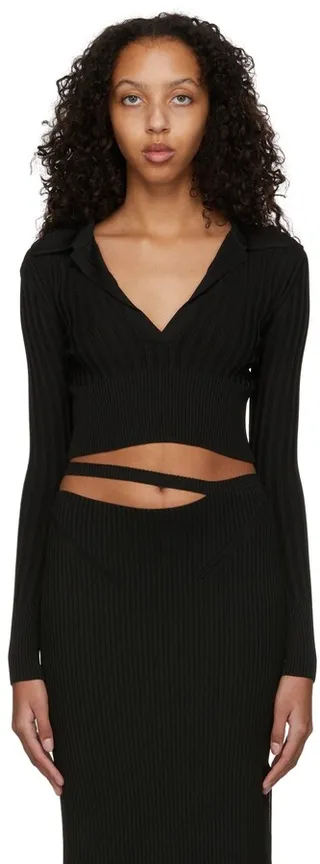 Anna October Black Sandra Knitted Polo