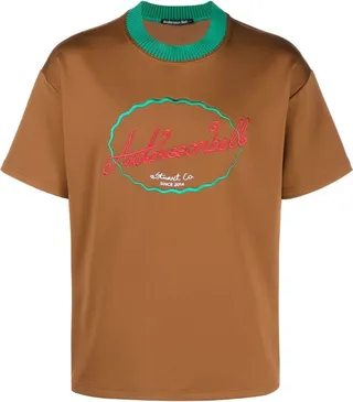 logo-embroidered crew neck T-shirt