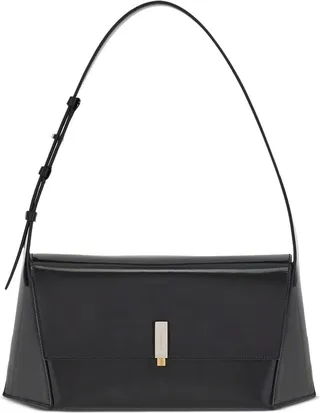 Geometric leather shoulder bag