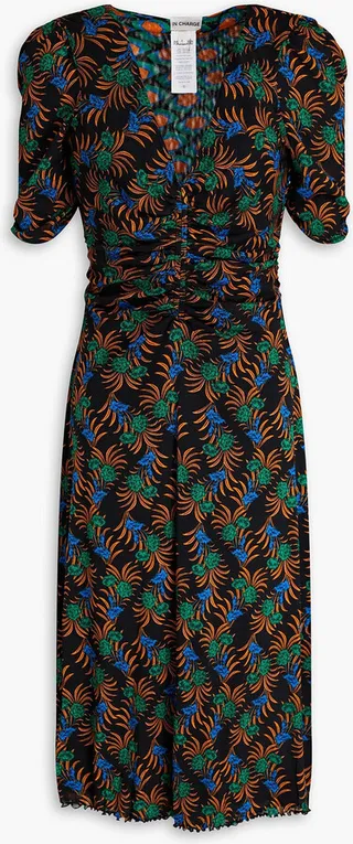 Koren reversible floral-print mesh dress