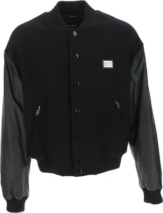 Dolce & Gabbana Logo-Plaque Bomber Jacket