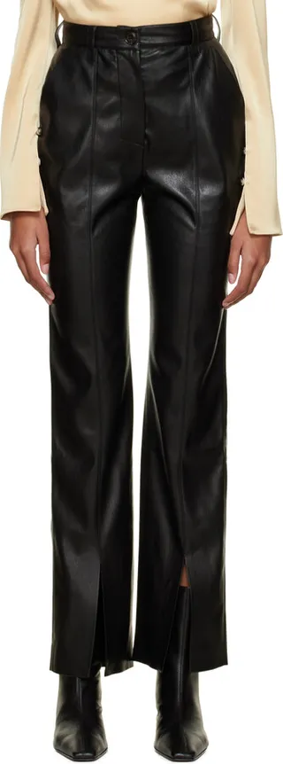 Nanushka Black Masa Vegan Leather Trousers