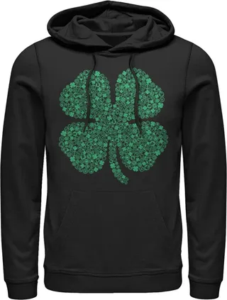 Men's Marvel St. Patrick's Day Hero Icon Clover Pull Over Hoodie - Black - 3X Large