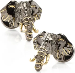 Ox & Bull Trading Co. Men's 14K Gold Elephant Cufflinks