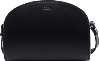 Leather shoulder bag with logo print