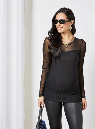 MLGOTH Long Sleeve Maternity Top Black