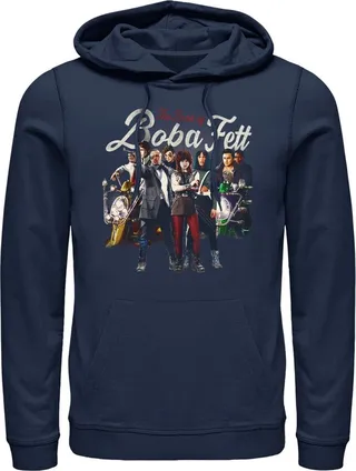 Men's Star Wars: The Book of Boba Fett Drash and Skad New Security Team Pull Over Hoodie - Navy Blue - Small