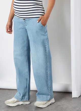 Wide Leg Jeans Light Blue Denim