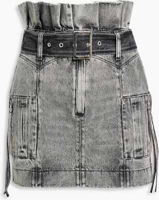 Shalina belted denim mini skirt