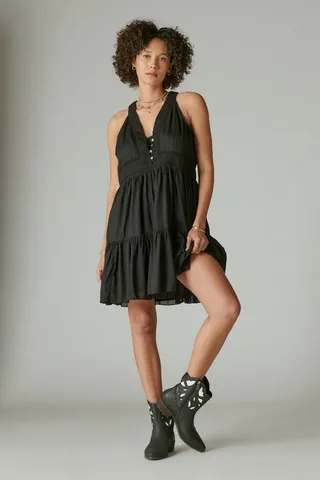 Schiffley Trim Mini Dress