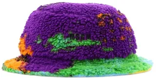 MSGM Logo-Embroidered Color-Block Bucket Hat