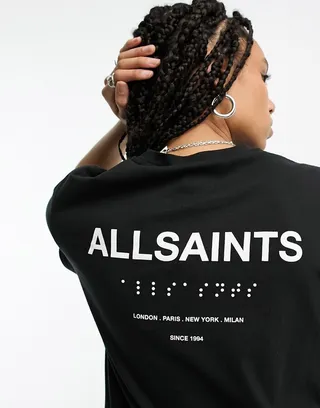AllSaints Bryn boyfriend t-shirt in black