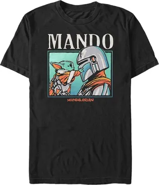 Men's Star Wars: The Mandalorian Mando and the Child T-Shirt - Black - Large