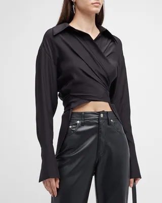 Sabinas Silk High-Low Wrap Top