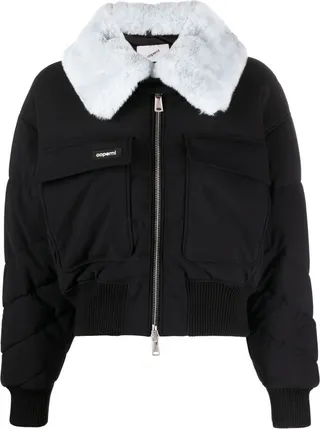 Faux-Fur Collar Bomber Jacket