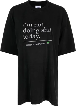 slogan-print cotton T-shirt