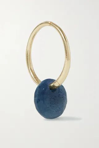 By Pariah - September Birthstone 14-karat Recycled Gold Sapphire Single Hoop Earring - One size