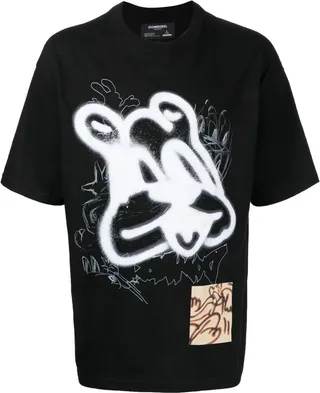 graffiti-print short-sleeve T-shirt