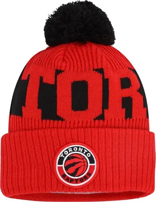 Men's Red Toronto Raptors Sport Logo Cuffed Knit Hat with Pom