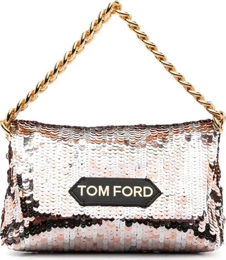 Logo-Patch Sequinned Mini Bag