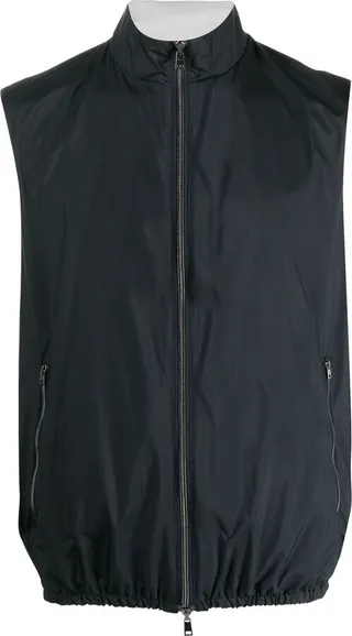 High-Neck Zip-Fastening Gilet