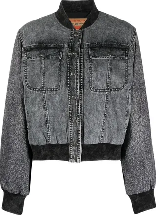 Stonewashed Denim Bomber Jacket