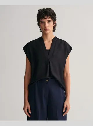 Gant Stand Collar Sleeveless Blouse