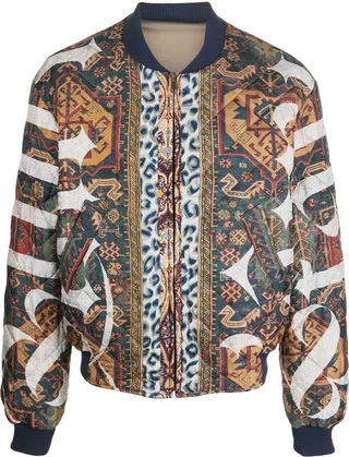 Graphic-Print Bomber Jacket