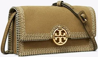 Miller Suede Stitched Wallet Crossbody