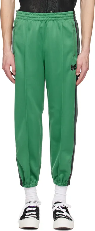 NEEDLES Green Zipped Track Sweatpants