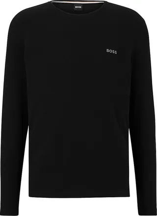 Cotton-blend pajama T-shirt with embroidered logo