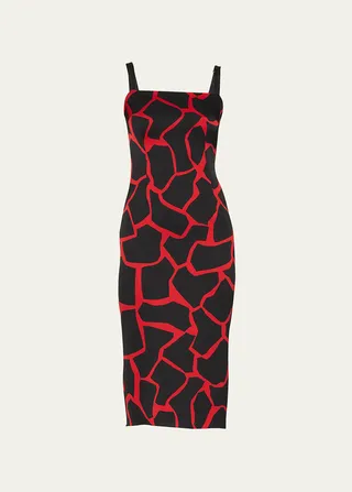 Silk Printed Midi Dress